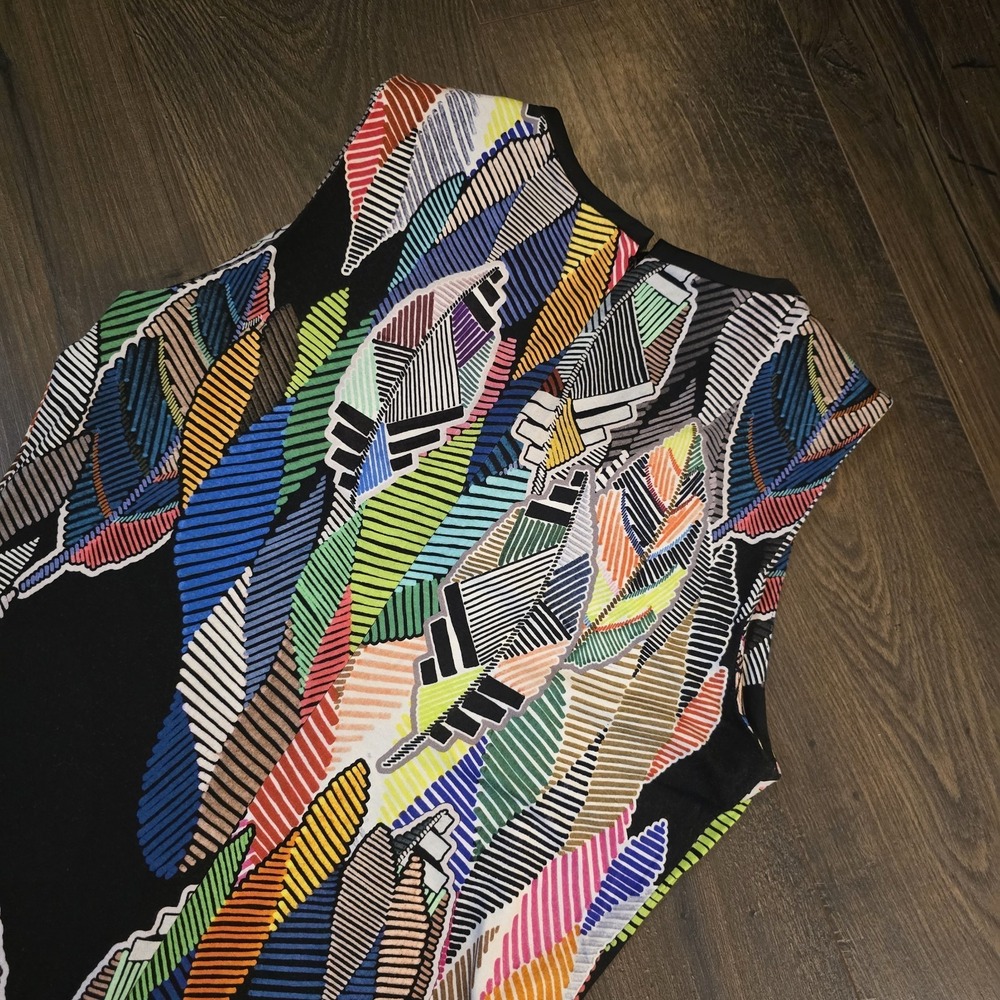 Hilton Hollis Dress M Maxi Sleeveless Colorful Resort Vacation Summer Office - Picture 9 of 10